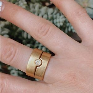 Madewell Gold Interlocking Ring Set